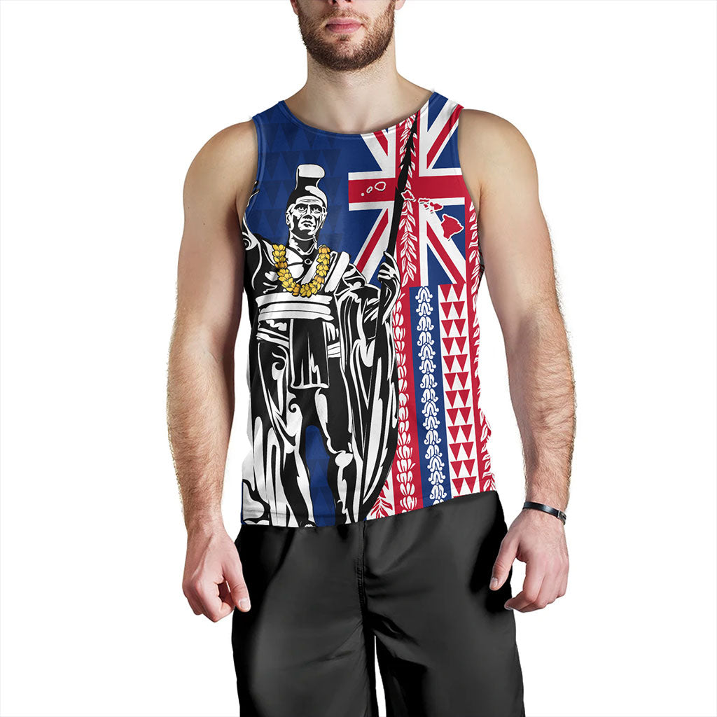 Hawaii Tank Top King Aloha Flag With Flower Lie Beautiful