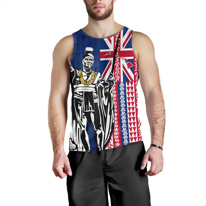 Hawaii Tank Top King Aloha Flag With Flower Lie Beautiful