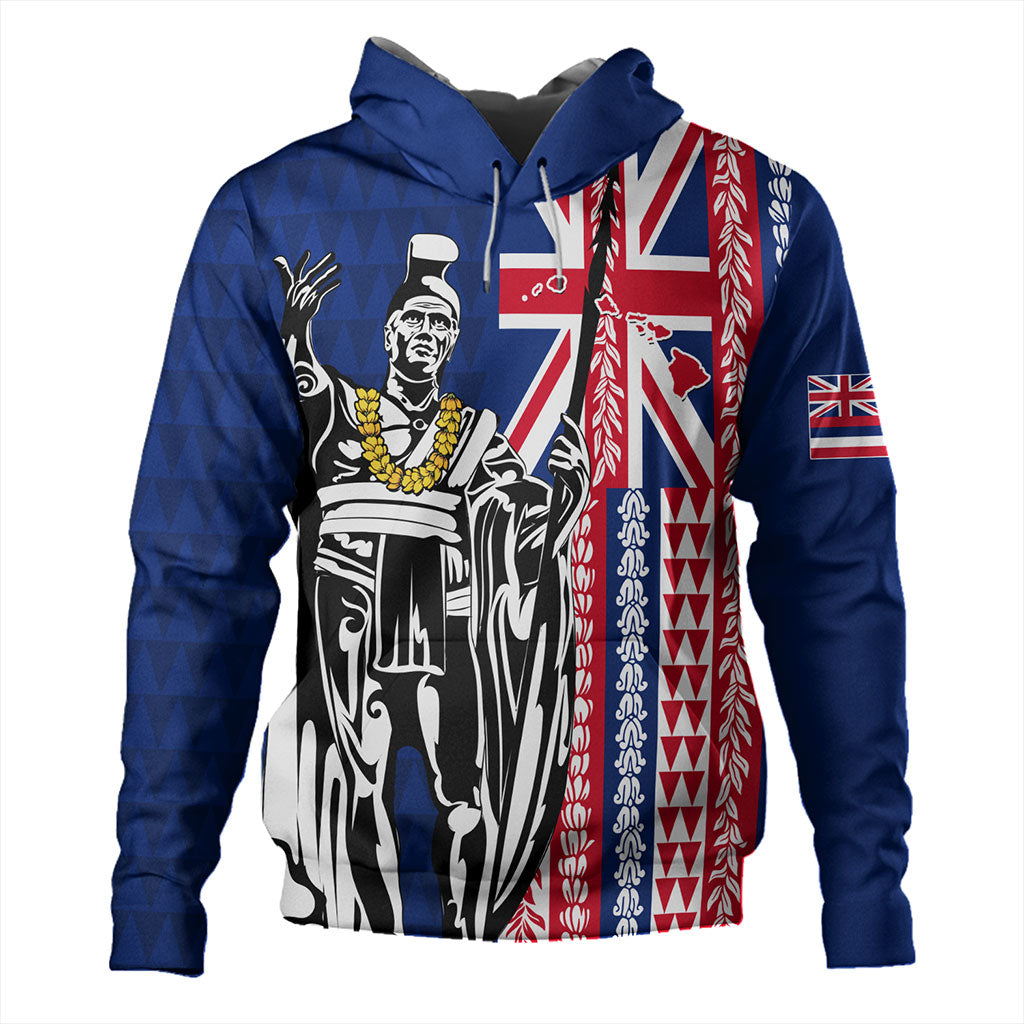 Hawaii Hoodie King Aloha Flag With Flower Lie Beautiful