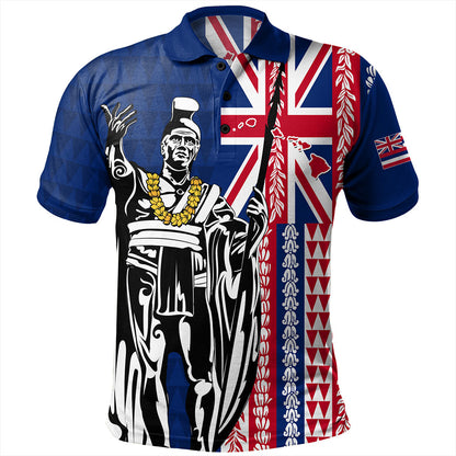 Hawaii Polo Shirt King Aloha Flag With Flower Lie Beautiful