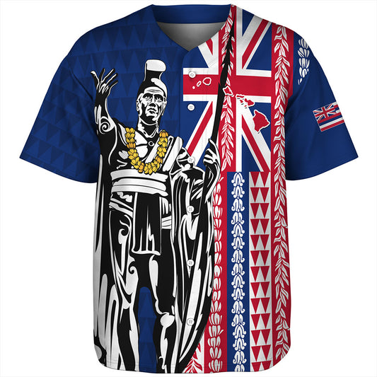 Hawaii Baseball Shirt King Aloha Flag With Flower Lie Beautiful