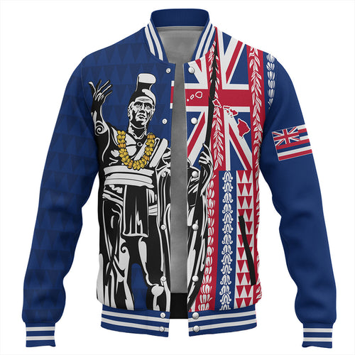 Hawaii Baseball Jacket King Aloha Flag With Flower Lie Beautiful