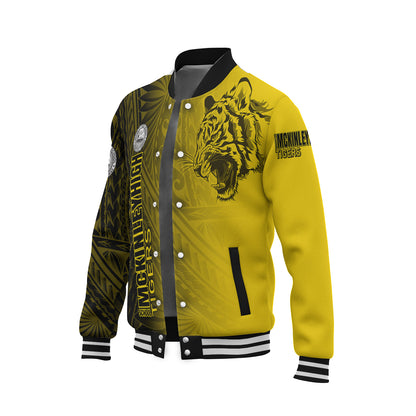 Hawaii McKinley High School Baseball Jacket - Tigers Mascot Hawaii Patterns