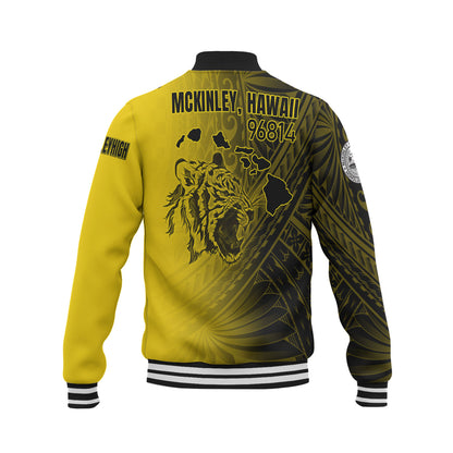 Hawaii McKinley High School Baseball Jacket - Tigers Mascot Hawaii Patterns