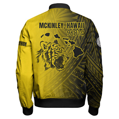 Hawaii McKinley High School Bomber Jacket - Tigers Mascot Hawaii Patterns