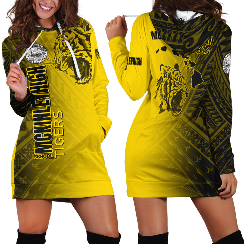 Hawaii McKinley High School Hoodie Dress - Tigers Mascot Hawaii Patterns