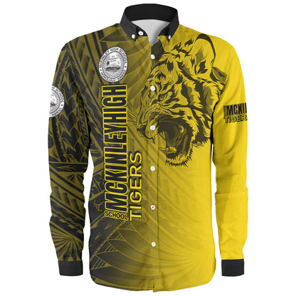 Hawaii McKinley High School Long Sleeve Shirt - Tigers Mascot Hawaii Patterns