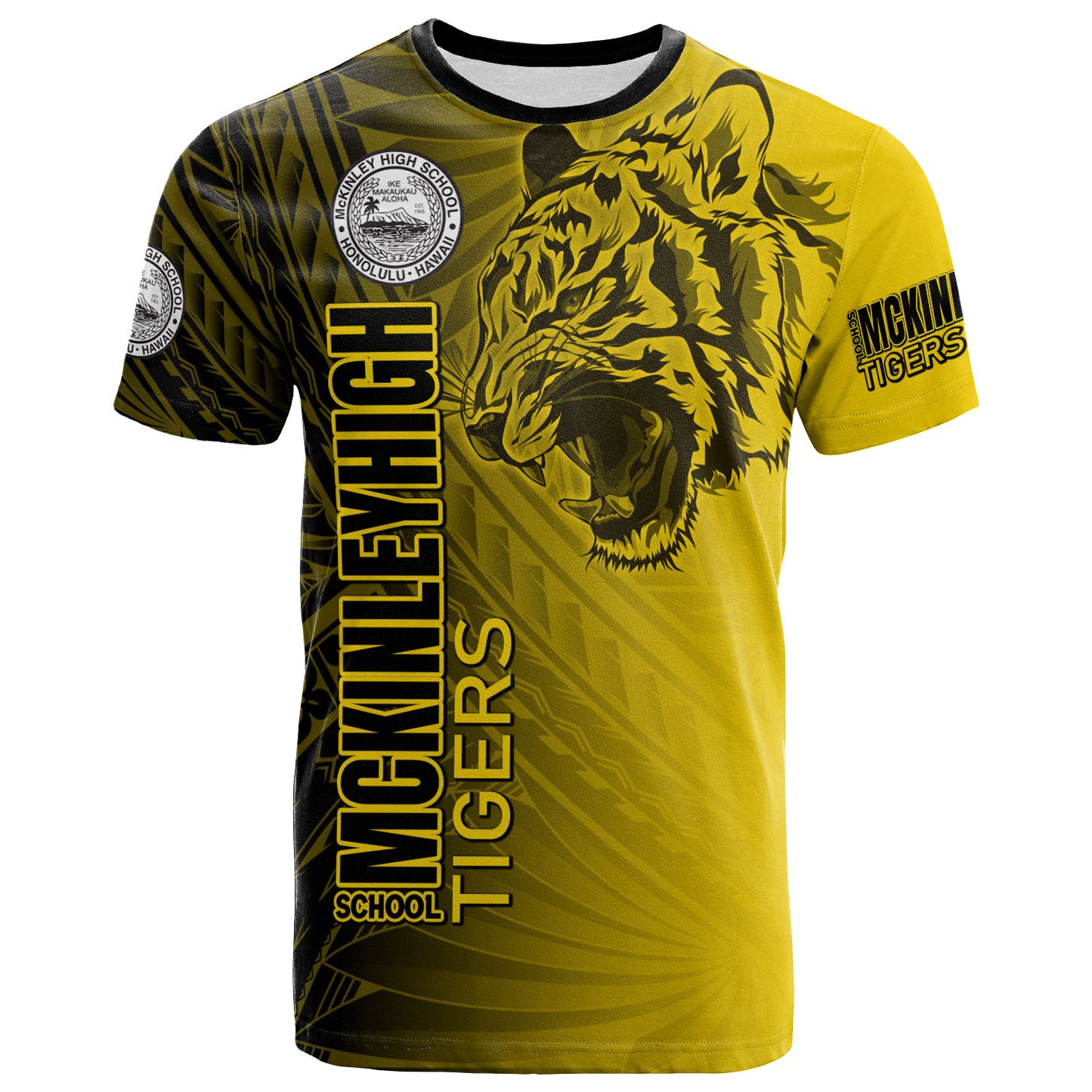 Hawaii McKinley High School T-Shirt - Custom Tigers Mascot Hawaii Patterns
