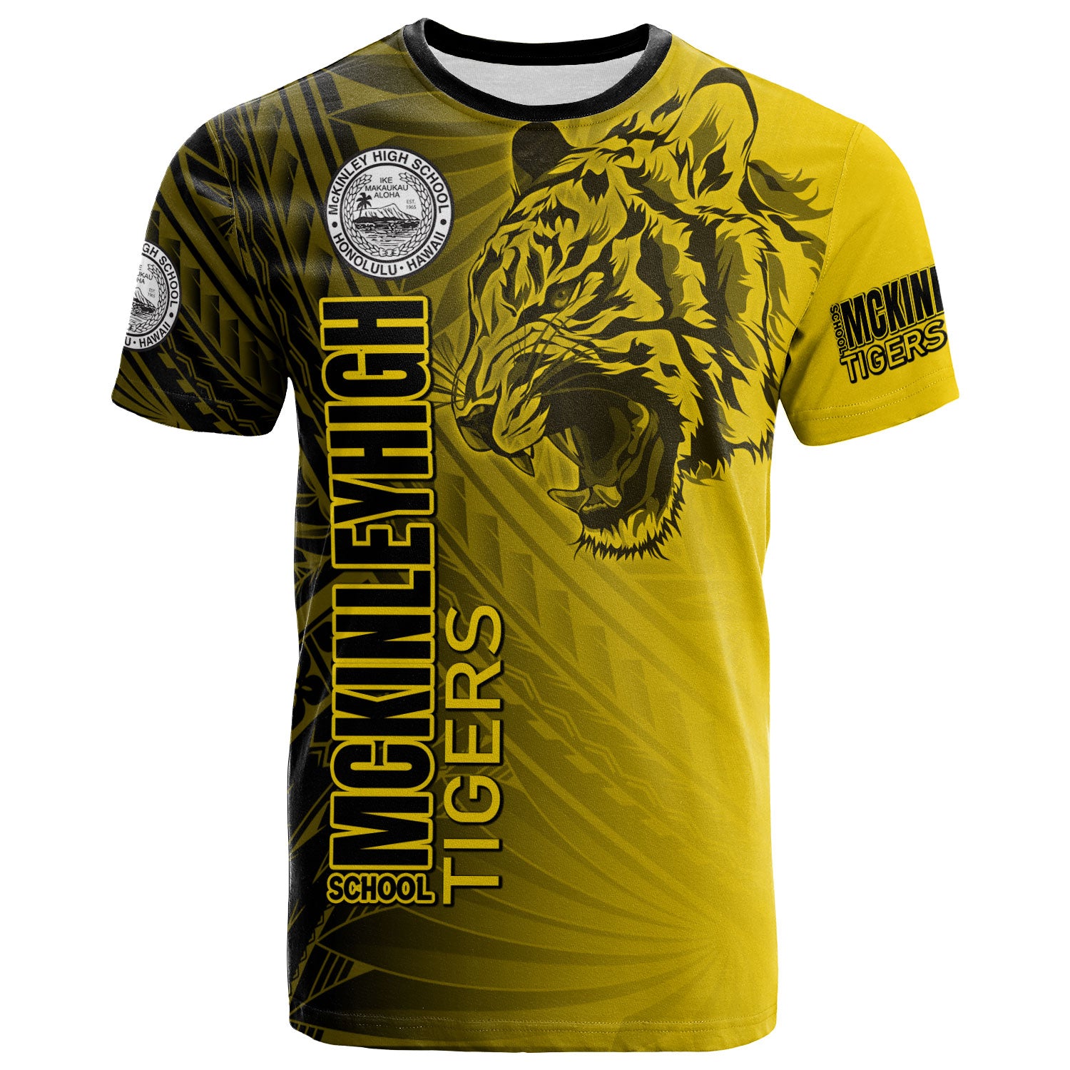 Hawaii McKinley High School T-Shirt - Custom Tigers Mascot Hawaii Patterns