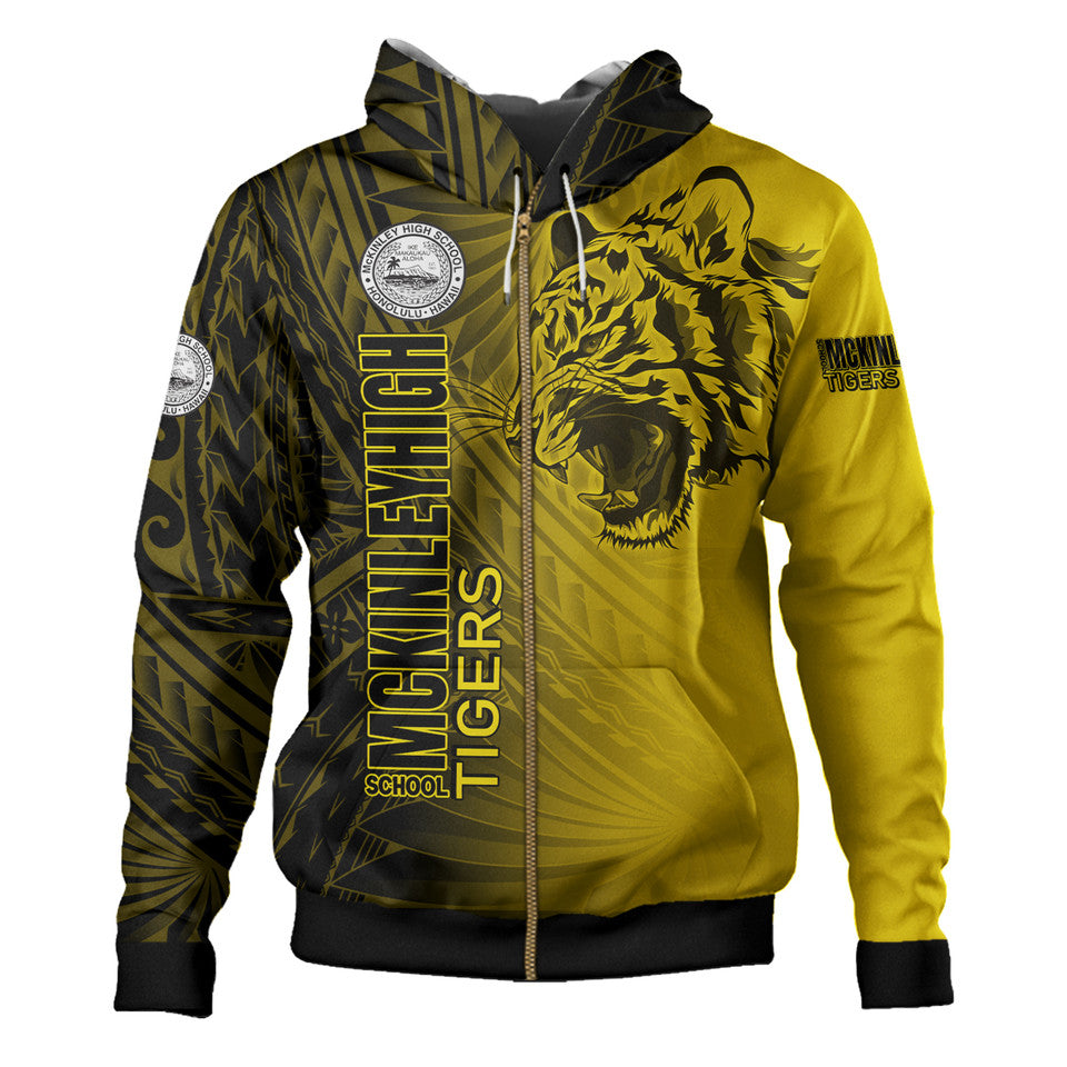 Hawaii McKinley High School Hoodie - Custom Tigers Mascot Hawaii Patterns