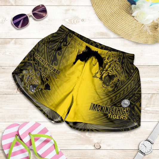 Hawaii McKinley High School Women Shorts - Tigers Mascot Hawaii Patterns
