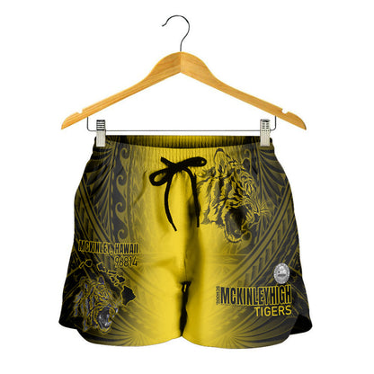 Hawaii McKinley High School Women Shorts - Tigers Mascot Hawaii Patterns