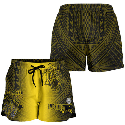 Hawaii McKinley High School Women Shorts - Tigers Mascot Hawaii Patterns