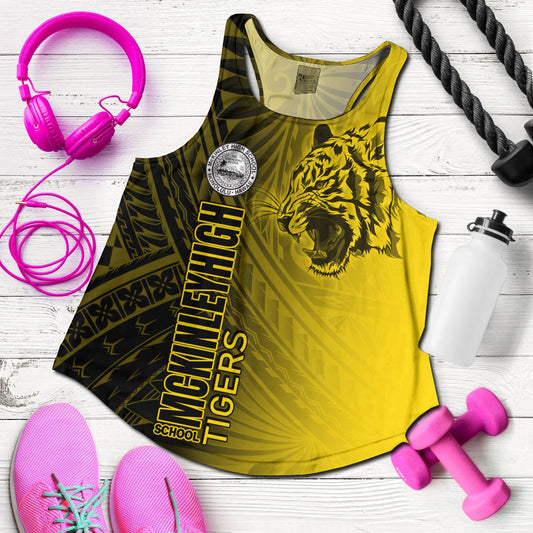 Hawaii McKinley High School Women Tank - Tigers Mascot Hawaii Patterns