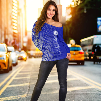 Hawaii Moanalua High School Off Shoulder Sweatshirt - Moanalua Na Menehune Hawaii Patterns