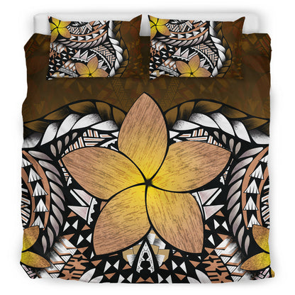Hawaii Bedding Set Hawaii Plumeria Polynesian Traditional Patterns Vintage Version