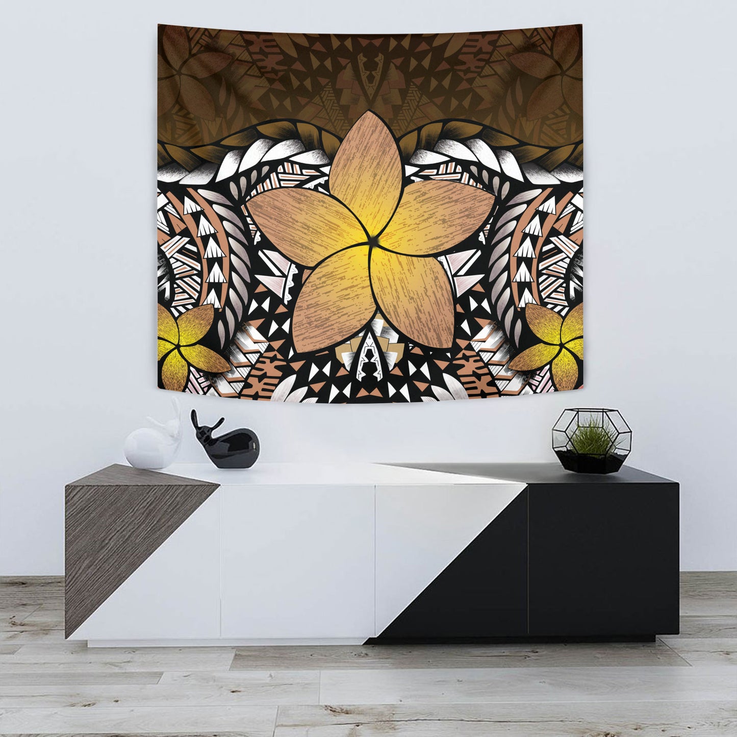 Hawaii Tapestry Hawaii Plumeria Polynesian Traditional Patterns Vintage Version