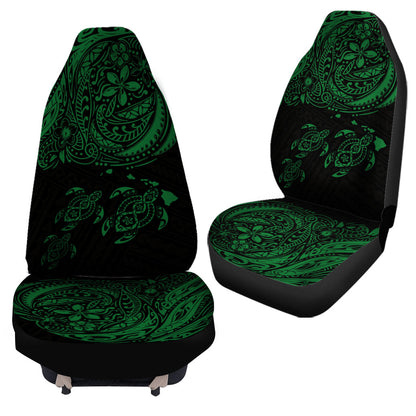 Hawaii Polynesian Car Seat Covers - Green Sea Turtle Hibiscus Plumeria