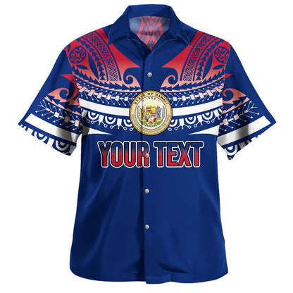 Hawaii Custom Personalised Hawaiian Shirt Polynesian Tattoo Style Flag Color