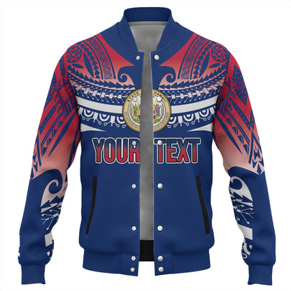 Hawaii Custom Personalised Baseball Jacket Polynesian Tattoo Style Flag Color