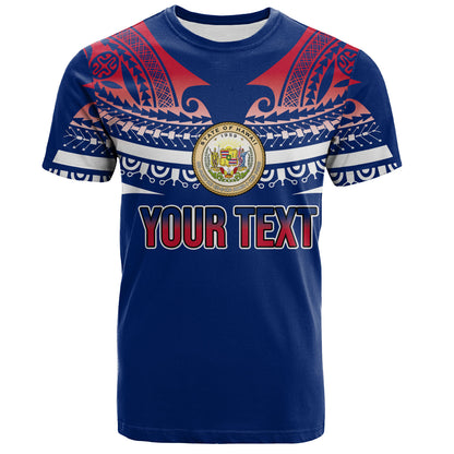 Hawaii Custom Personalised T-Shirt Polynesian Tattoo Style Flag Color