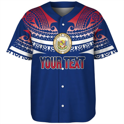 Hawaii Custom Personalised Baseball Shirt Polynesian Tattoo Style Flag Color