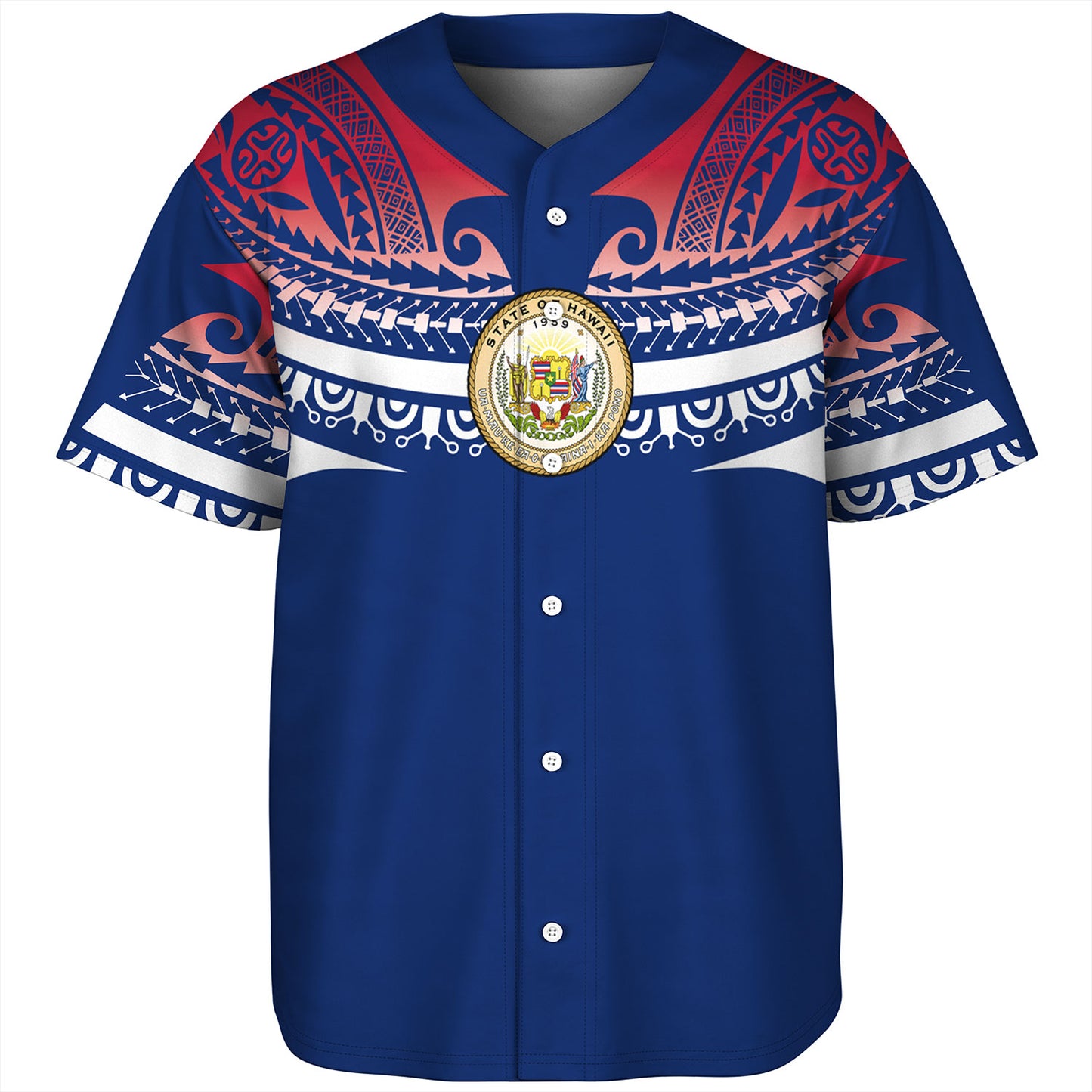 Hawaii Custom Personalised Baseball Shirt Polynesian Tattoo Style Flag Color