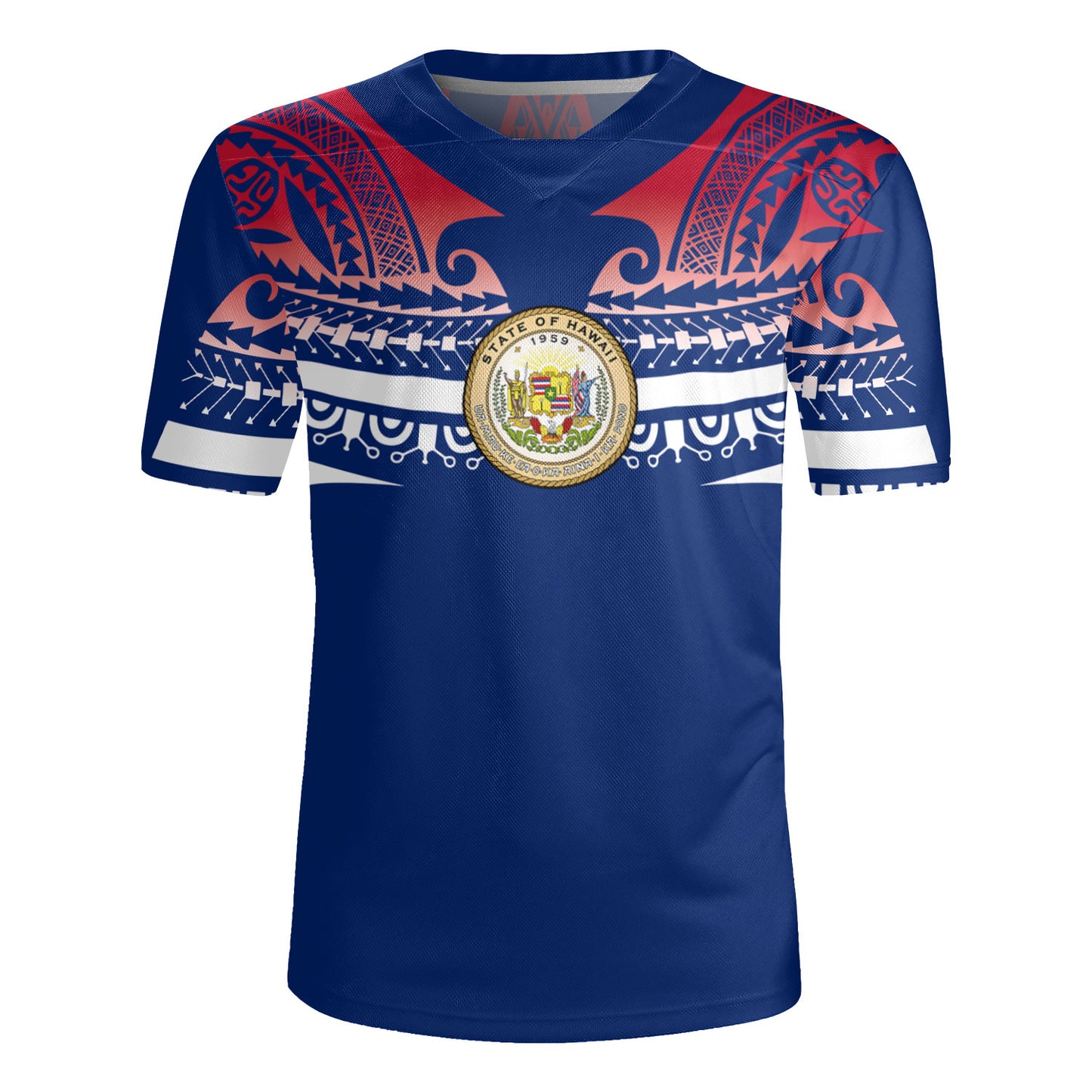 Hawaii Custom Personalised Rugby Jersey Polynesian Tattoo Style Flag Color
