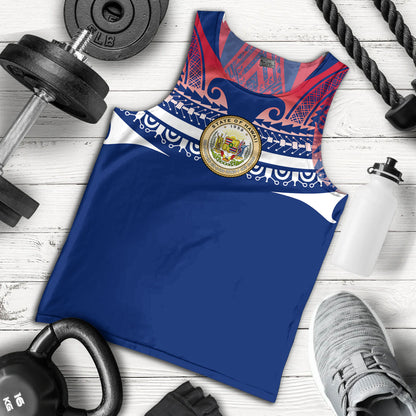Hawaii Custom Personalised Tank Top Polynesian Tattoo Style Flag Color