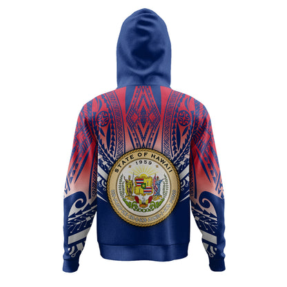 Hawaii Custom Personalised Hoodie Polynesian Tattoo Style Flag Color
