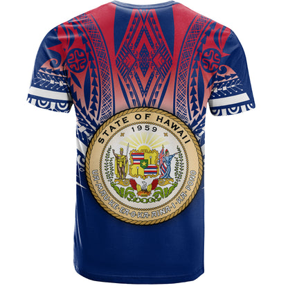 Hawaii Custom Personalised T-Shirt Polynesian Tattoo Style Flag Color
