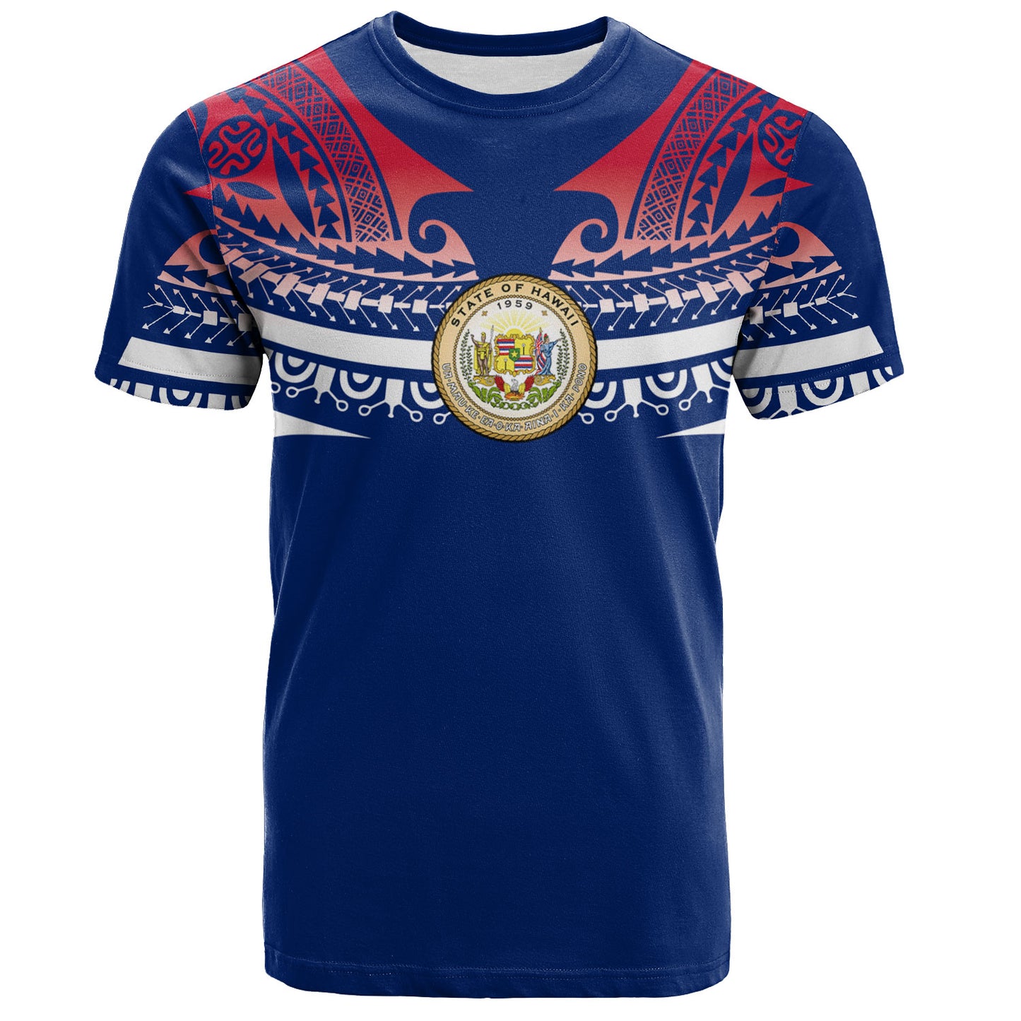 Hawaii Custom Personalised T-Shirt Polynesian Tattoo Style Flag Color