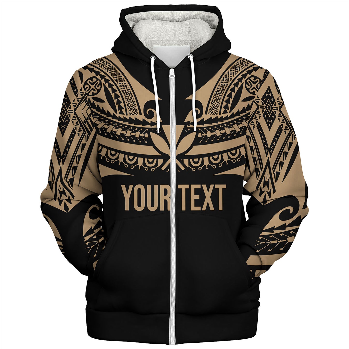 Hawaii Custom Personalised Sherpa Hoodie Polynesian Tattoo Style