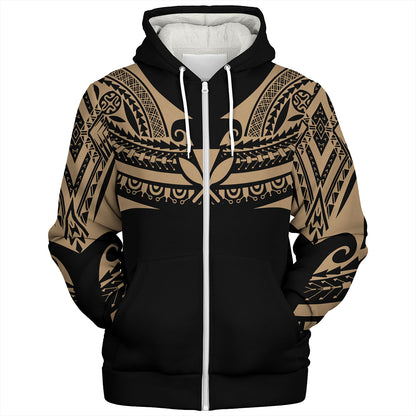 Hawaii Custom Personalised Sherpa Hoodie Polynesian Tattoo Style