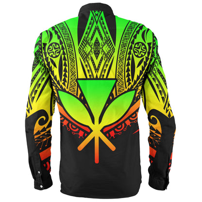 Hawaii Custom Personalised Long Sleeve Shirt Polynesian Tattoo Style