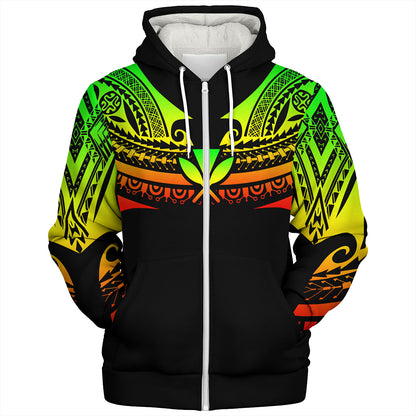 Hawaii Custom Personalised Sherpa Hoodie Polynesian Tattoo Style
