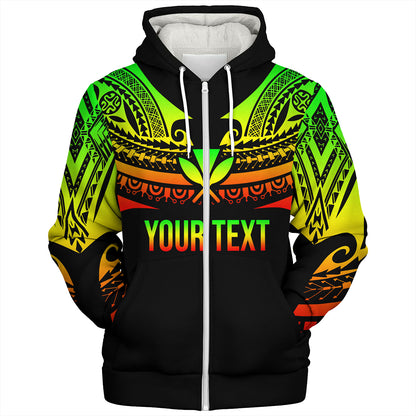 Hawaii Custom Personalised Sherpa Hoodie Polynesian Tattoo Style