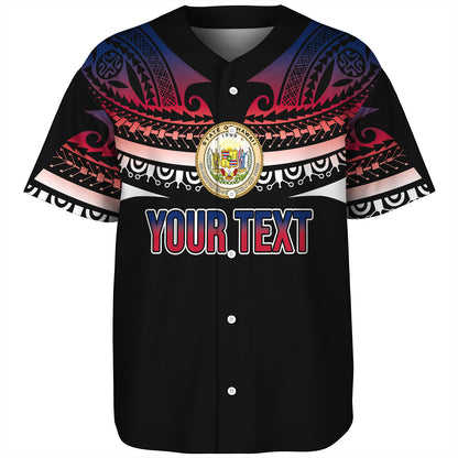 Hawaii Custom Personalised Baseball Shirt Polynesian Tattoo Style Flag Color
