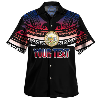Hawaii Custom Personalised Hawaiian Shirt Polynesian Tattoo Style Flag Color
