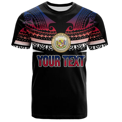 Hawaii Custom Personalised T-Shirt Polynesian Tattoo Style Flag Color