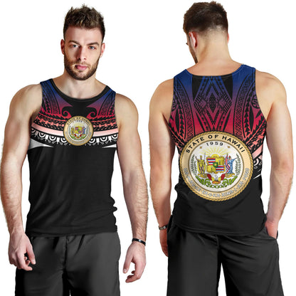 Hawaii Custom Personalised Tank Top Polynesian Tattoo Style Flag Color