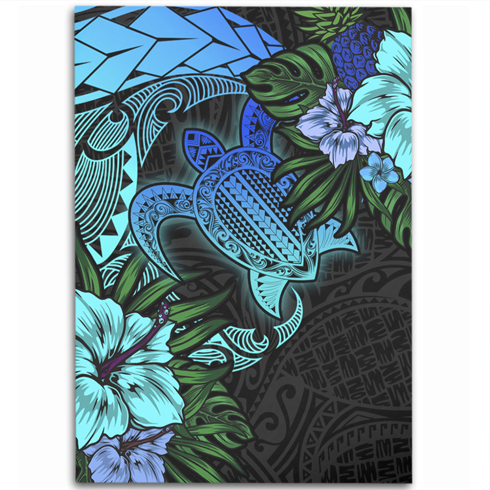 Hawaii Area Rug Hawaii Polynesian Turtle Tropical Blue Gardient Blue