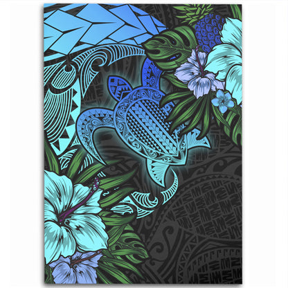 Hawaii Area Rug Hawaii Polynesian Turtle Tropical Blue Gardient Blue
