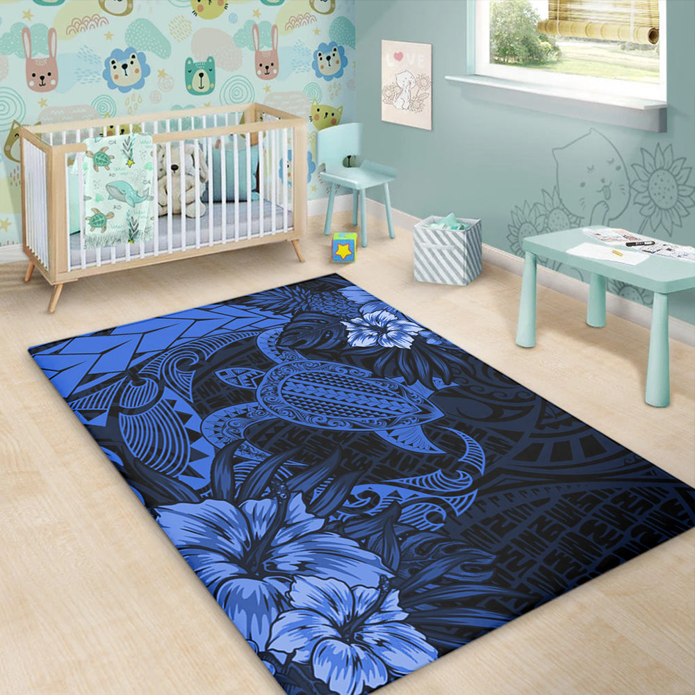 Hawaii Area Rug Hawaii Polynesian Turtle Tropical Blue
