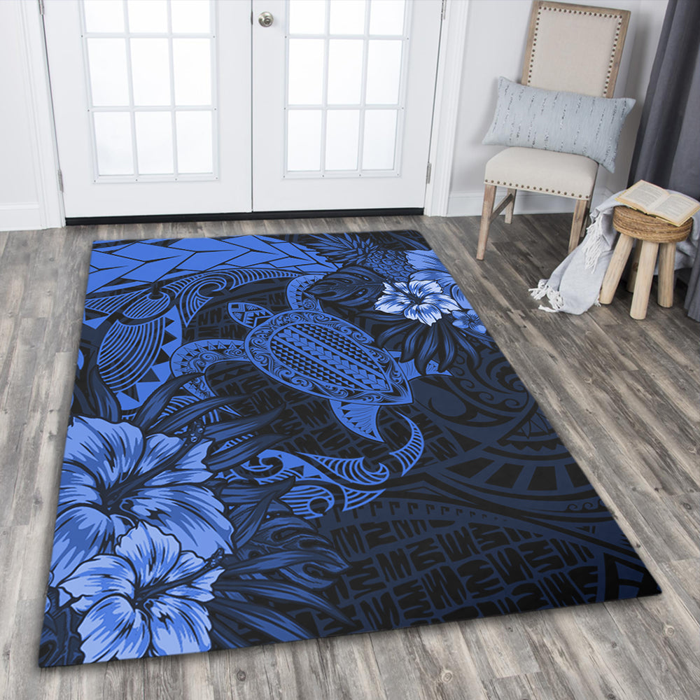 Hawaii Area Rug Hawaii Polynesian Turtle Tropical Blue