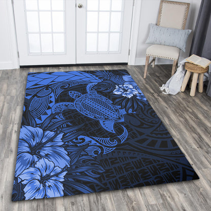 Hawaii Area Rug Hawaii Polynesian Turtle Tropical Blue