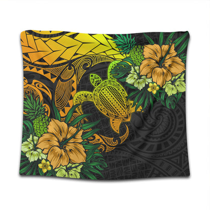 Hawaii Tapestry Hawaii Polynesian Turtle Tropical Gardient Yellow