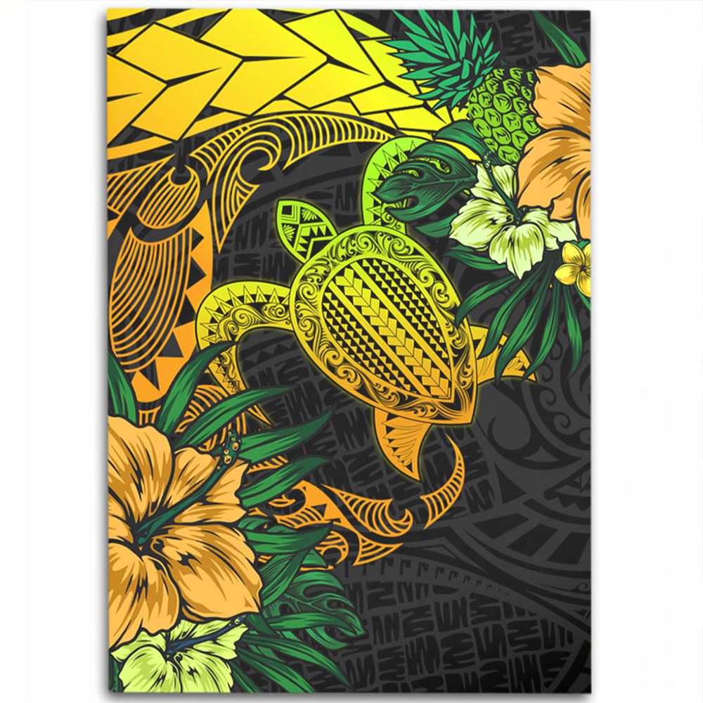 Hawaii Area Rug Hawaii Polynesian Turtle Tropical Gardient Yellow