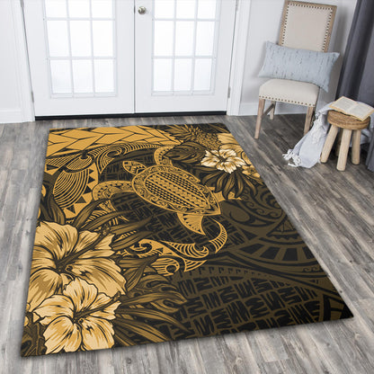 Hawaii Area Rug Hawaii Polynesian Turtle Tropical Golden