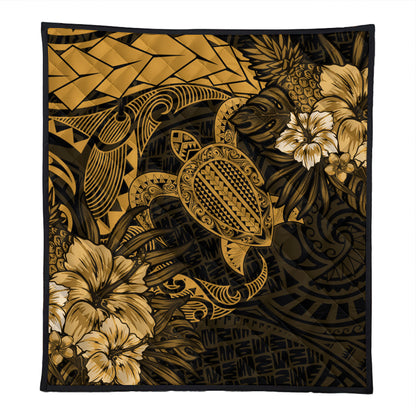 Hawaii Premium Quilt Hawaii Polynesian Turtle Tropical Golden